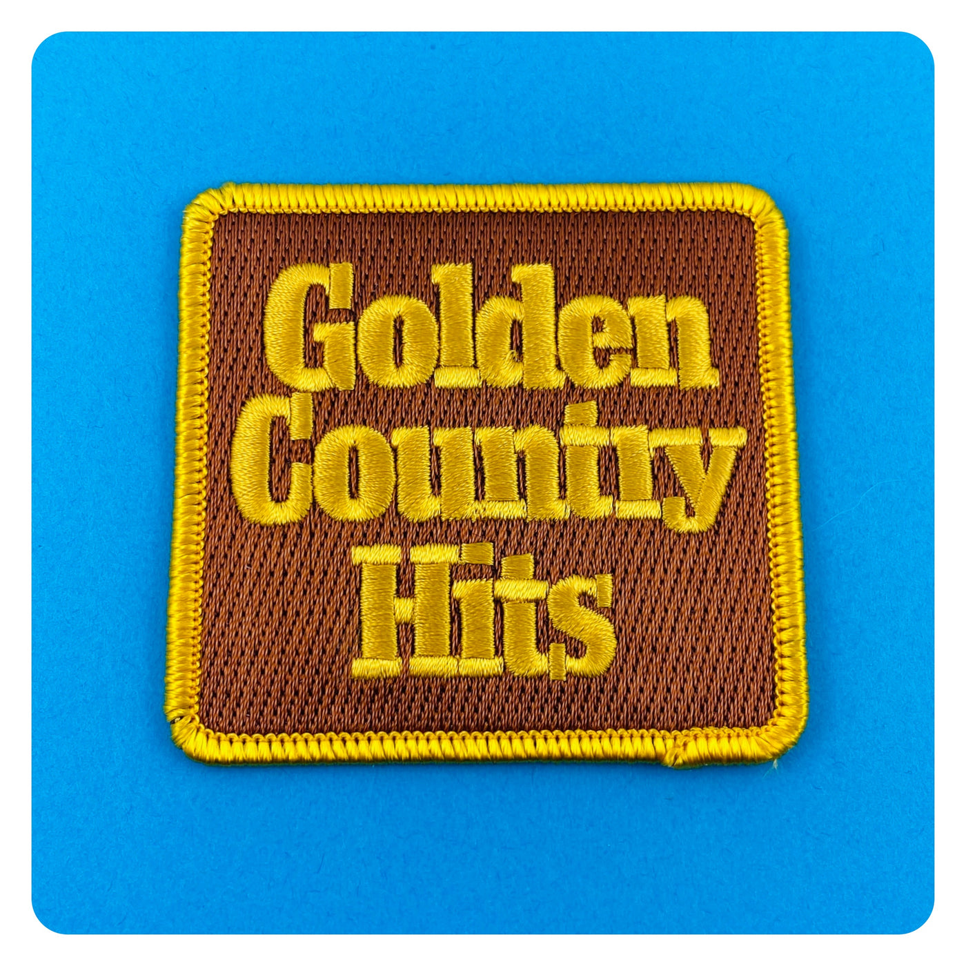 Golden Country Hits Vintage Album Art Patch Brown